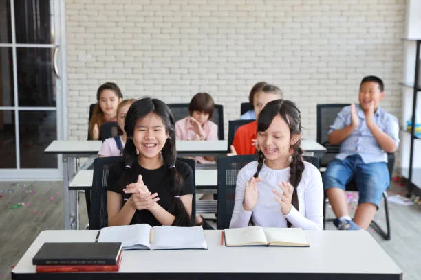 Group of school kids in classroom